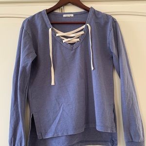 Blue pull over beach hoodie